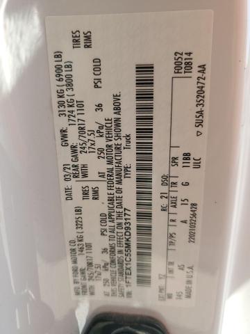 2021 FORD F150 SUPER - 1FTEX1C55MKD93177