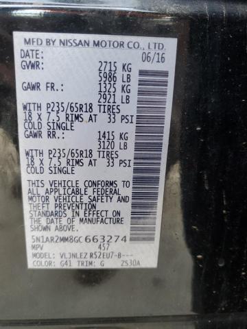 2016 NISSAN PATHFINDER - 5N1AR2MM8GC663274