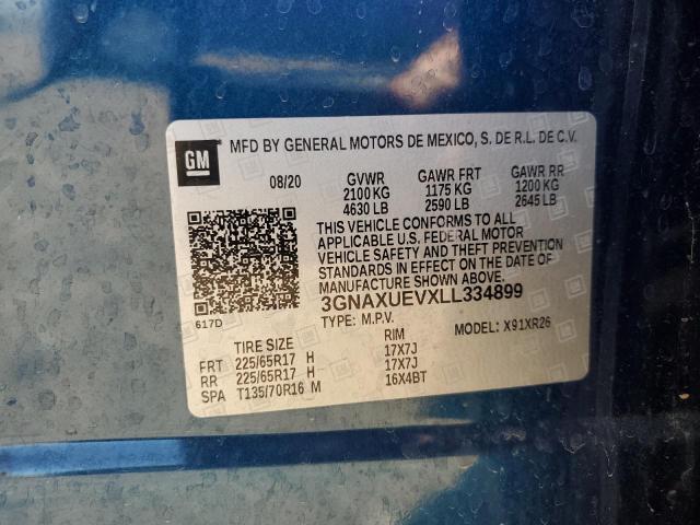 2020 CHEVROLET EQUINOX LT - 3GNAXUEVXLL334899