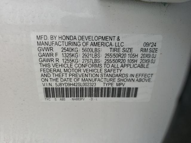 2025 ACURA MDX TECHNO - 5J8YD9H42SL002323