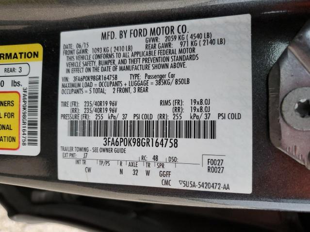 2016 FORD FUSION TITANIUM 3FA6P0K98GR164758