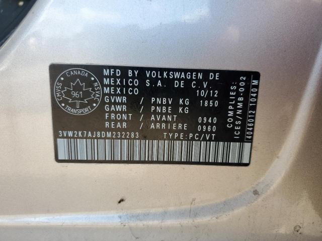 2013 VOLKSWAGEN JETTA BASE - 3VW2K7AJ8DM232283