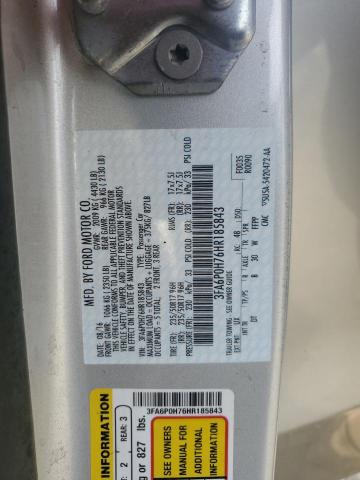 2017 FORD FUSION SE - 3FA6P0H76HR185843