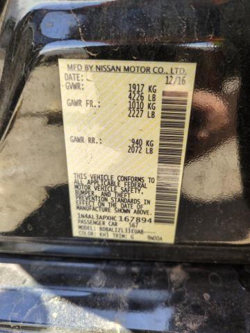 2017 NISSAN ALTIMA 2.5 - 1N4AL3APXHC167894