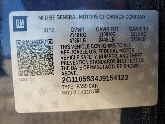 2018 CHEVROLET IMPALA LT - 2G1105S34J9154123