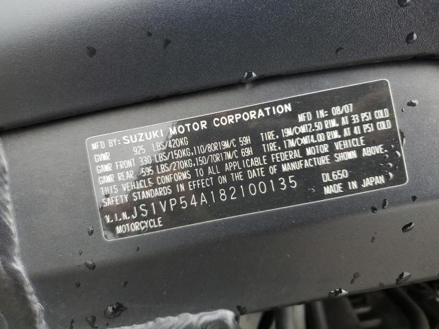 2008 SUZUKI DL650 JS1VP54A182100135
