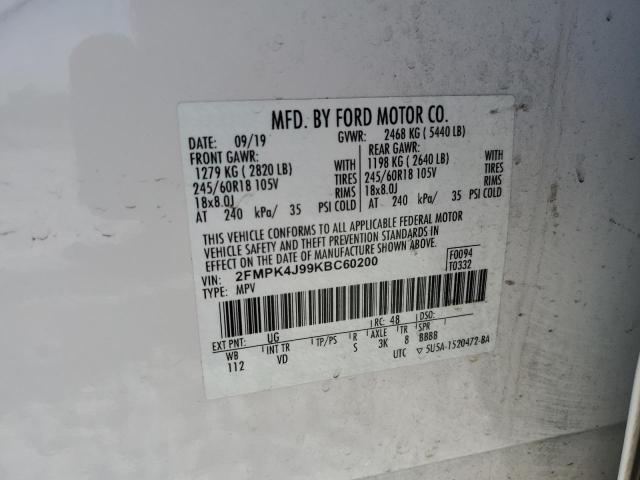 2019 FORD EDGE SEL - 2FMPK4J99KBC60200