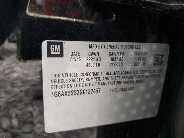 2016 CADILLAC CTS LUXURY - 1G6AX5SS3G0137457