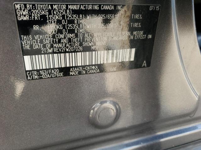 2015 TOYOTA RAV4 XLE - 2T3WFREV2FW207026