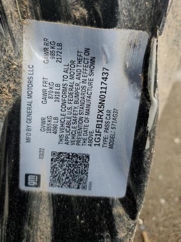 2022 CHEVROLET CAMARO LS 1G1FB1RX5N0117437