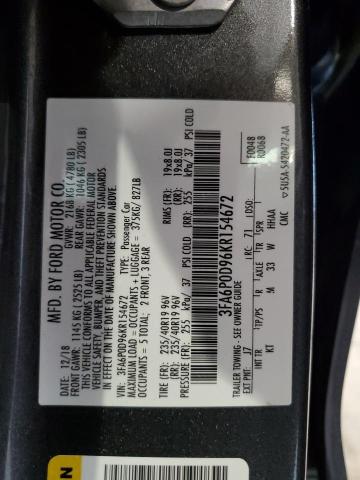 2019 FORD FUSION TITANIUM 3FA6P0D96KR154672