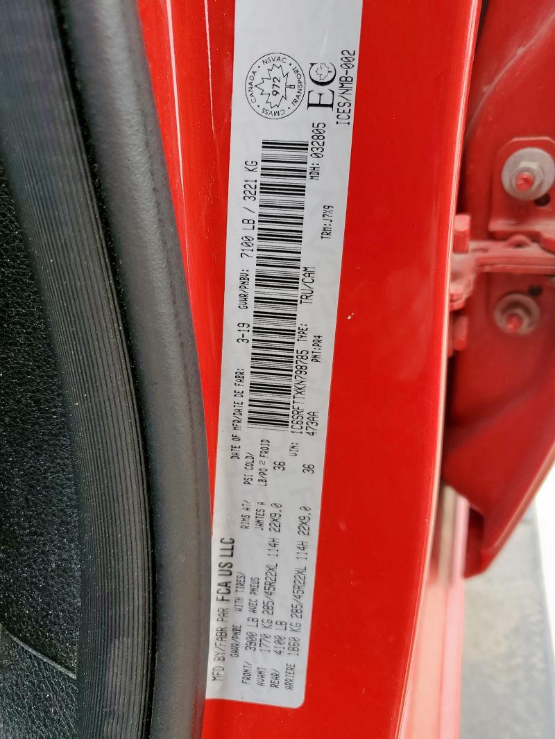 2019 RAM 1500 SPORT 1C6SRFTTXKN798785