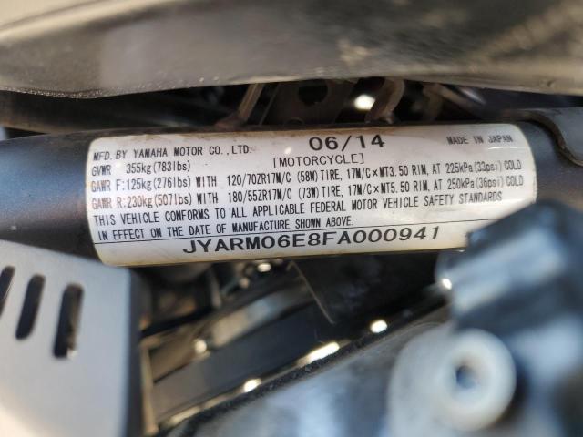 2015 YAMAHA FZ07 JYARM06E8FA000941