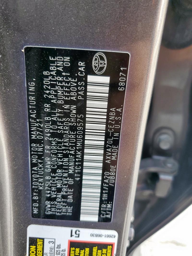 2021 TOYOTA CAMRY LE - 4T1C11AK1MU609575