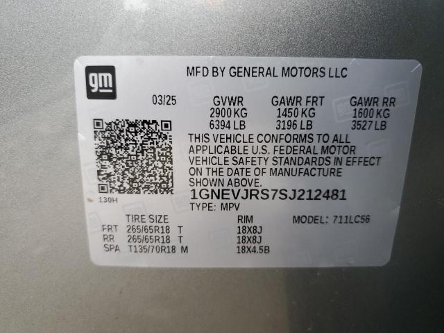 2025 CHEVROLET TRAVERSE Z 1GNEVJRS7SJ212481