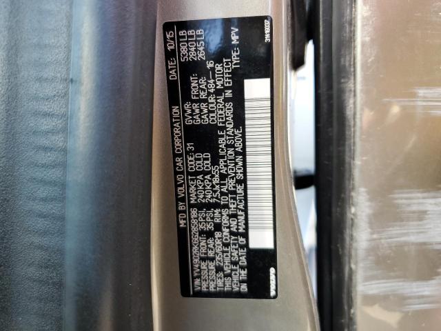 2016 VOLVO XC60 T6 PR YV4902RK6G2858186