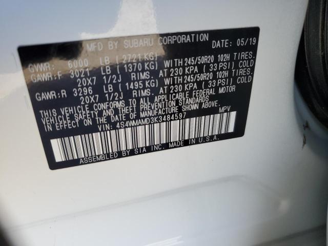 2019 SUBARU ASCENT LIM - 4S4WMAMD3K3484597