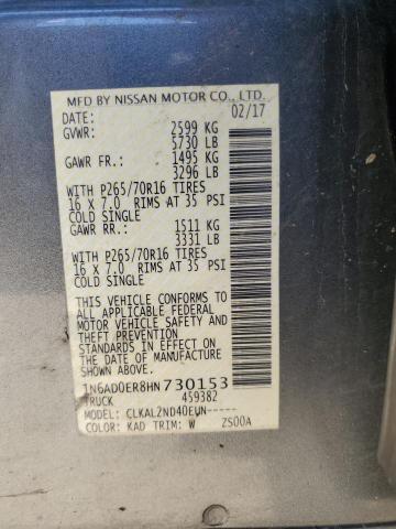 2017 NISSAN FRONTIER S - 1N6AD0ER8HN730153