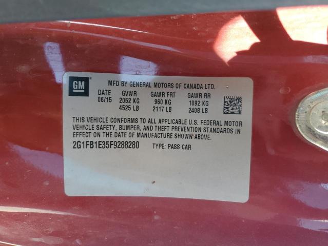 2015 CHEVROLET CAMARO LS 2G1FB1E35F9288280