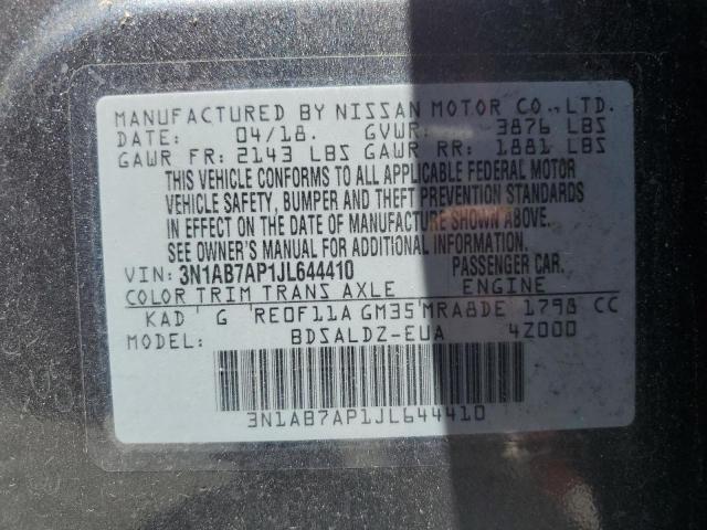 2018 NISSAN SENTRA S - 3N1AB7AP1JL644410
