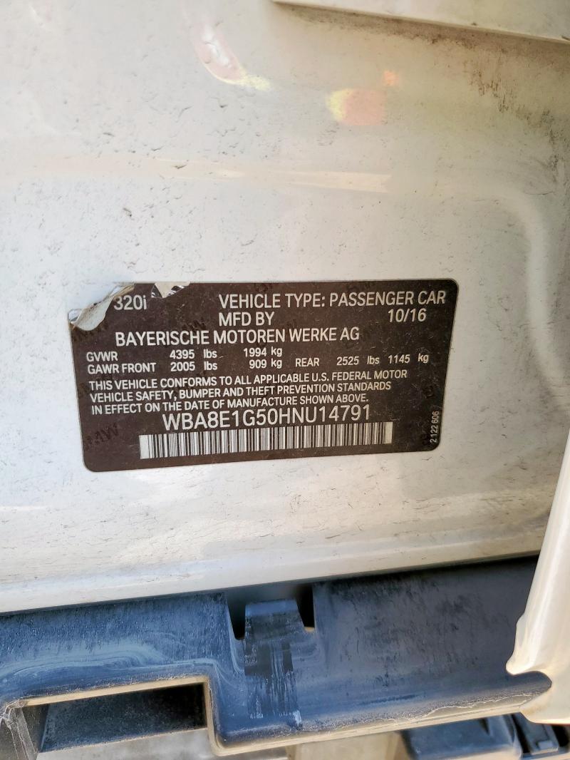 2017 BMW 320 I WBA8E1G50HNU14791