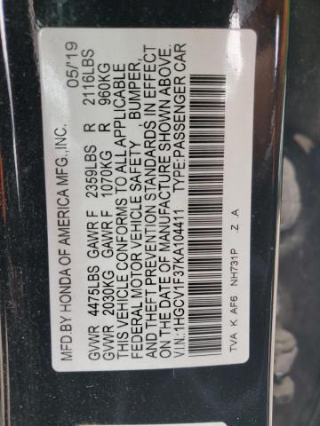 2019 HONDA ACCORD SPO - 1HGCV1F37KA104411