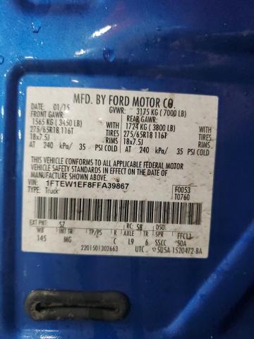 2015 FORD F150 SUPER - 1FTEW1EF8FFA39867