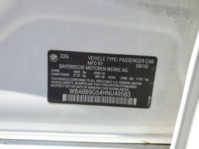2017 BMW 330 I WBA8B9G54HNU49583