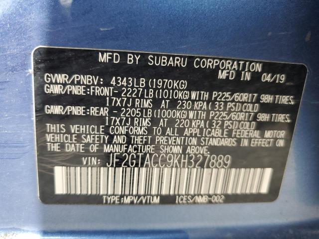2019 SUBARU CROSSTREK - JF2GTACC9KH327889