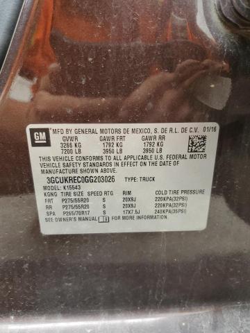 2016 CHEVROLET SILVERADO - 3GCUKREC0GG203026