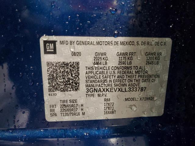 2020 CHEVROLET EQUINOX LT - 3GNAXKEVXLL333787