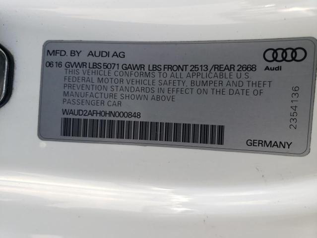 2017 AUDI A5 SPORT WAUD2AFH0HN000848