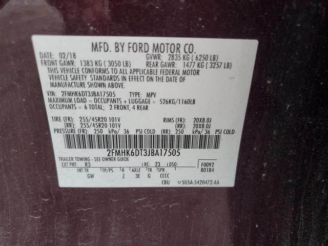 2018 FORD FLEX LIMIT 2FMHK6DT3JBA17505