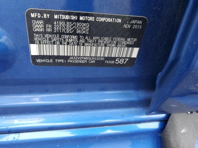2016 MITSUBISHI LANCER ES JA32V2FW0GU003290