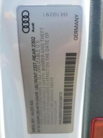 2019 AUDI A4 PREMIUM WAUGMAF42KA038679