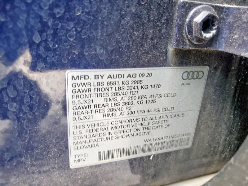 2021 AUDI Q7 PRESTIG WA1VXAF71MD014185