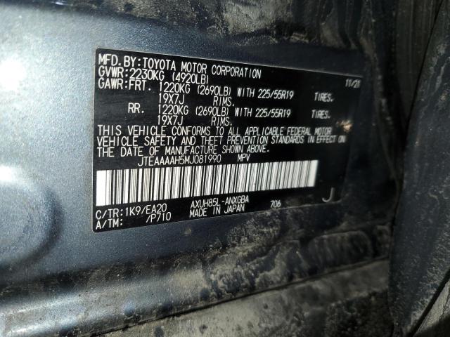 2021 TOYOTA VENZA LE JTEAAAAH5MJ081990