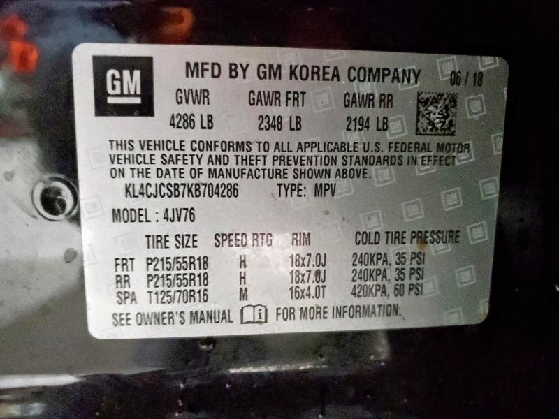 2019 BUICK ENCORE ESS KL4CJCSB7KB704286
