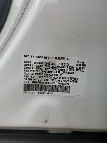 2017 HONDA PILOT EX 5FNYF6H3XHB007425