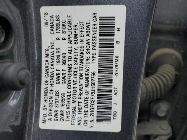 2018 HONDA CIVIC EX - 2HGFC2F79JH602766