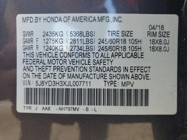 2018 ACURA MDX 5J8YD3H3XJL007711