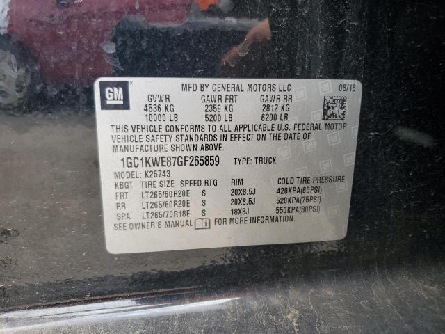 2016 CHEVROLET SILVERADO - 1GC1KWE87GF265859