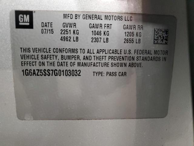 2016 CADILLAC CTS PREMIU - 1G6AZ5SS7G0103032