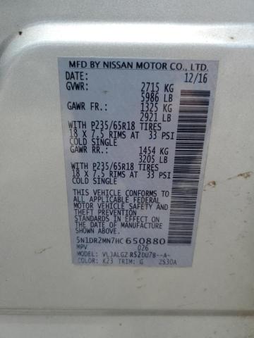 2017 NISSAN PATHFINDER - 5N1DR2MN7HC650880
