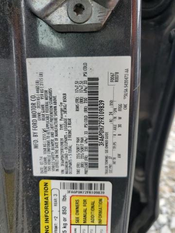 2015 FORD FUSION SE - 3FA6P0H72FR109839