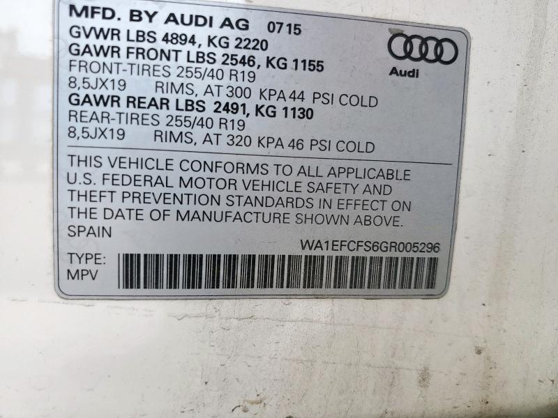 2016 AUDI Q3 PREMIUM - WA1EFCFS6GR005296