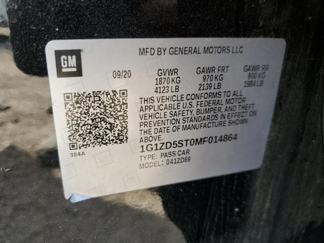 2021 CHEVROLET MALIBU LT - 1G1ZD5ST0MF014864