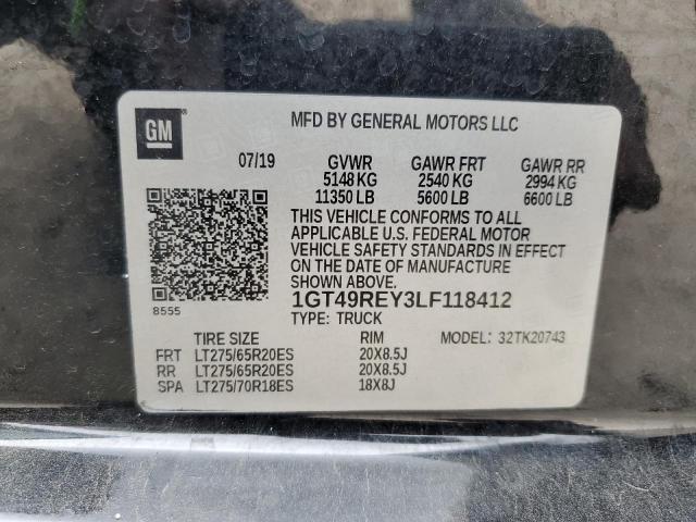 2020 GMC SIERRA K25 1GT49REY3LF118412