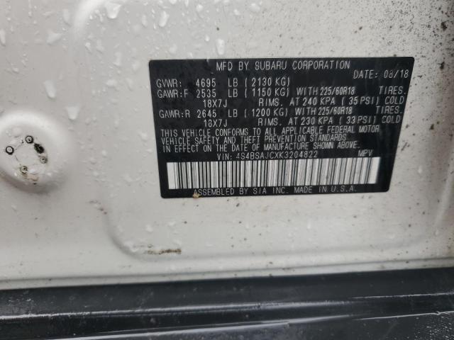 2019 SUBARU OUTBACK 2. 4S4BSAJCXK3204822