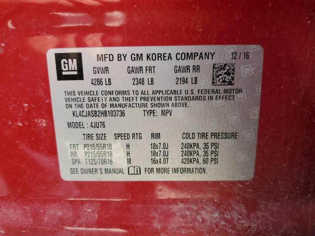 2017 BUICK ENCORE PRE - KL4CJASB2HB103736